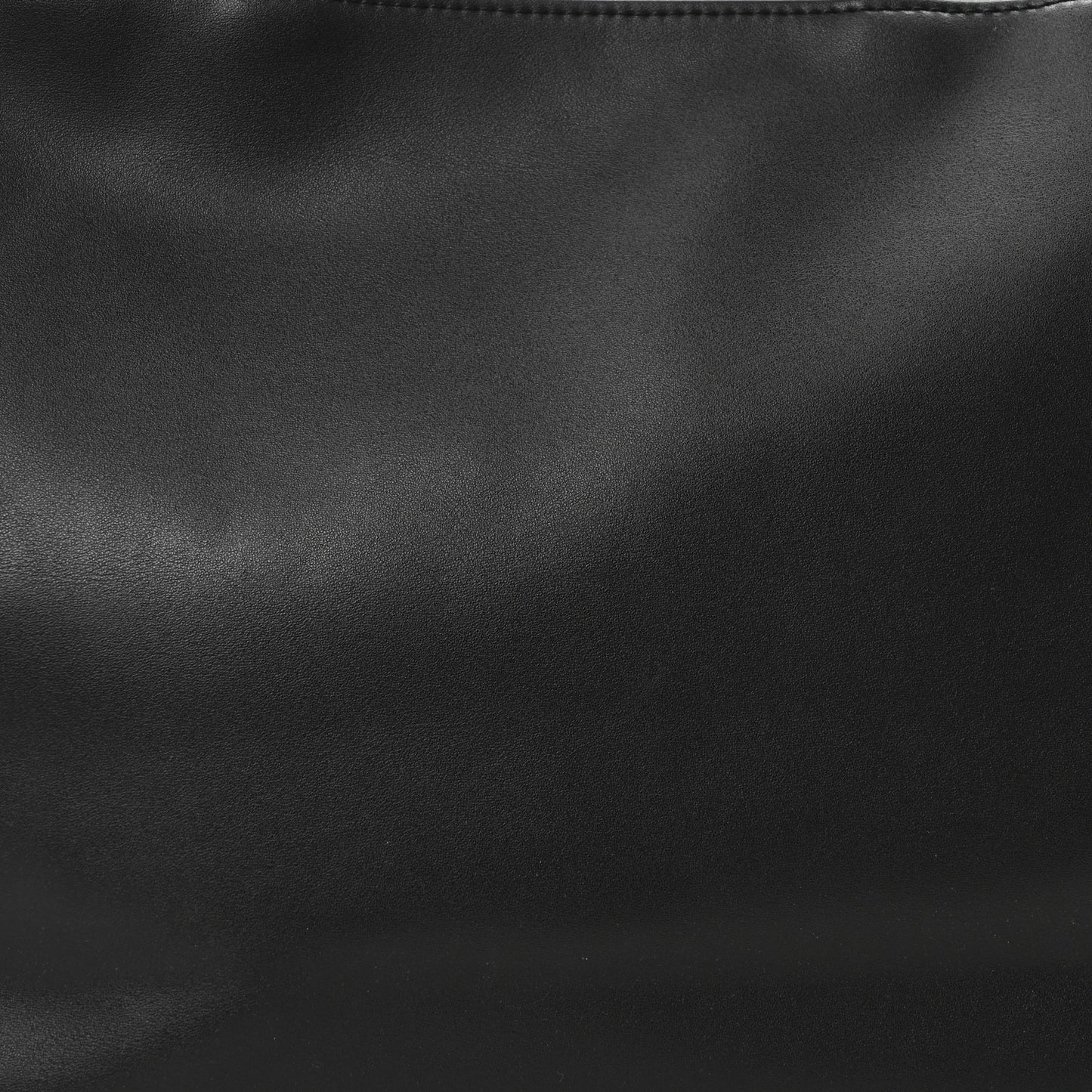 Vegan Leather Medium Shopping Bag Black