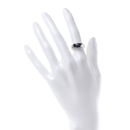 Cartier 18K White Gold Amethyst Tank Ring 49 5 2 of 4