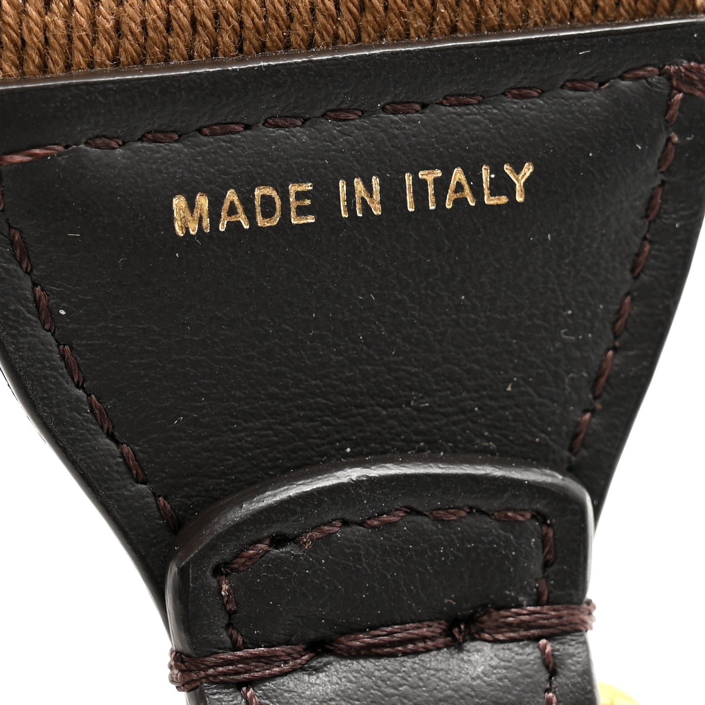 Ribbon Vitello Century FF 1974 Flat Studded Strap You Fango Marrone Ebano