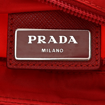 Prada Nylon Vela Saffiano Flat Messenger Bag Rosso 6 of 14