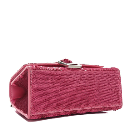 Balenciaga Sequin Hourglass Top Handle Bag XS Pink 4 of 11