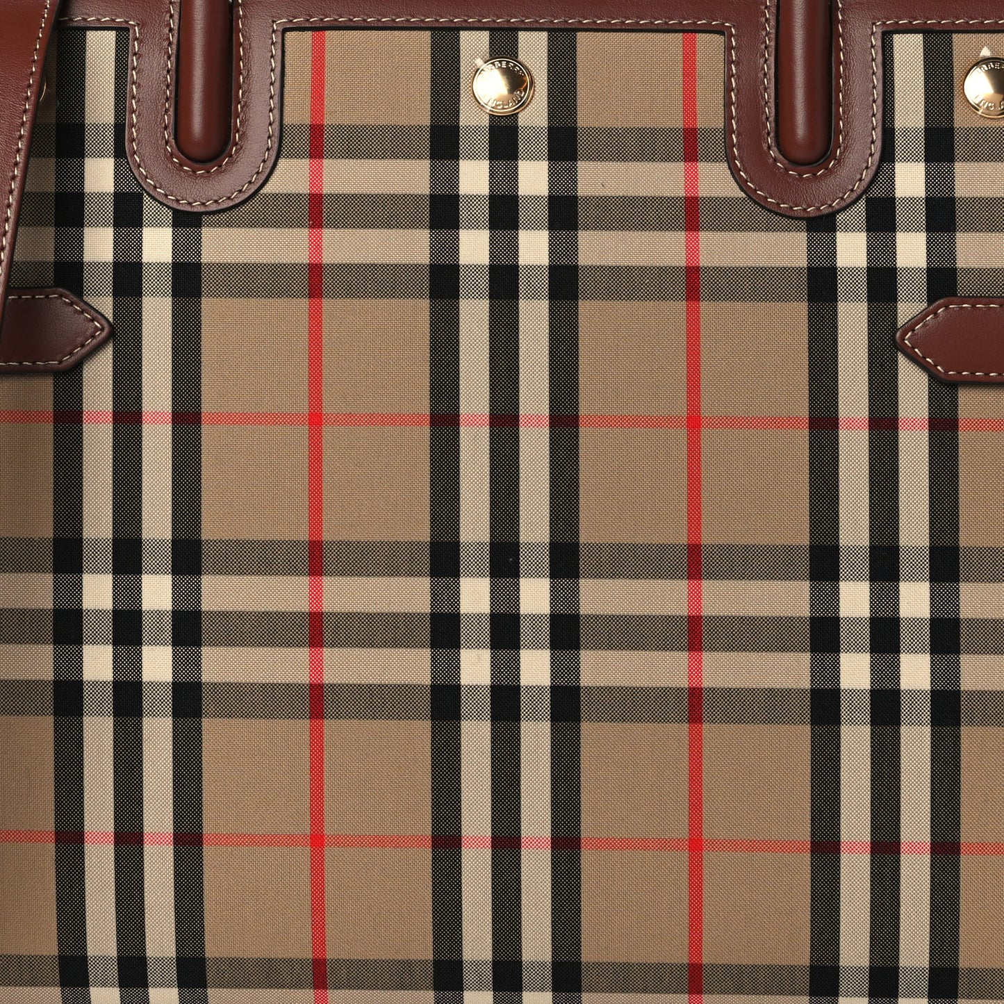 Calfskin Vintage Check Two Handle Title Bag Archive Beige
