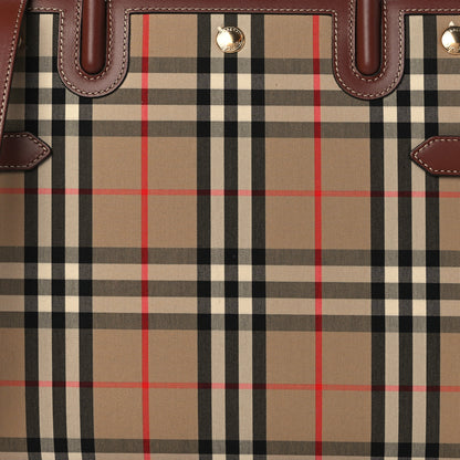 Burberry Calfskin Vintage Check Two Handle Title Bag Archive Beige 9 of 11