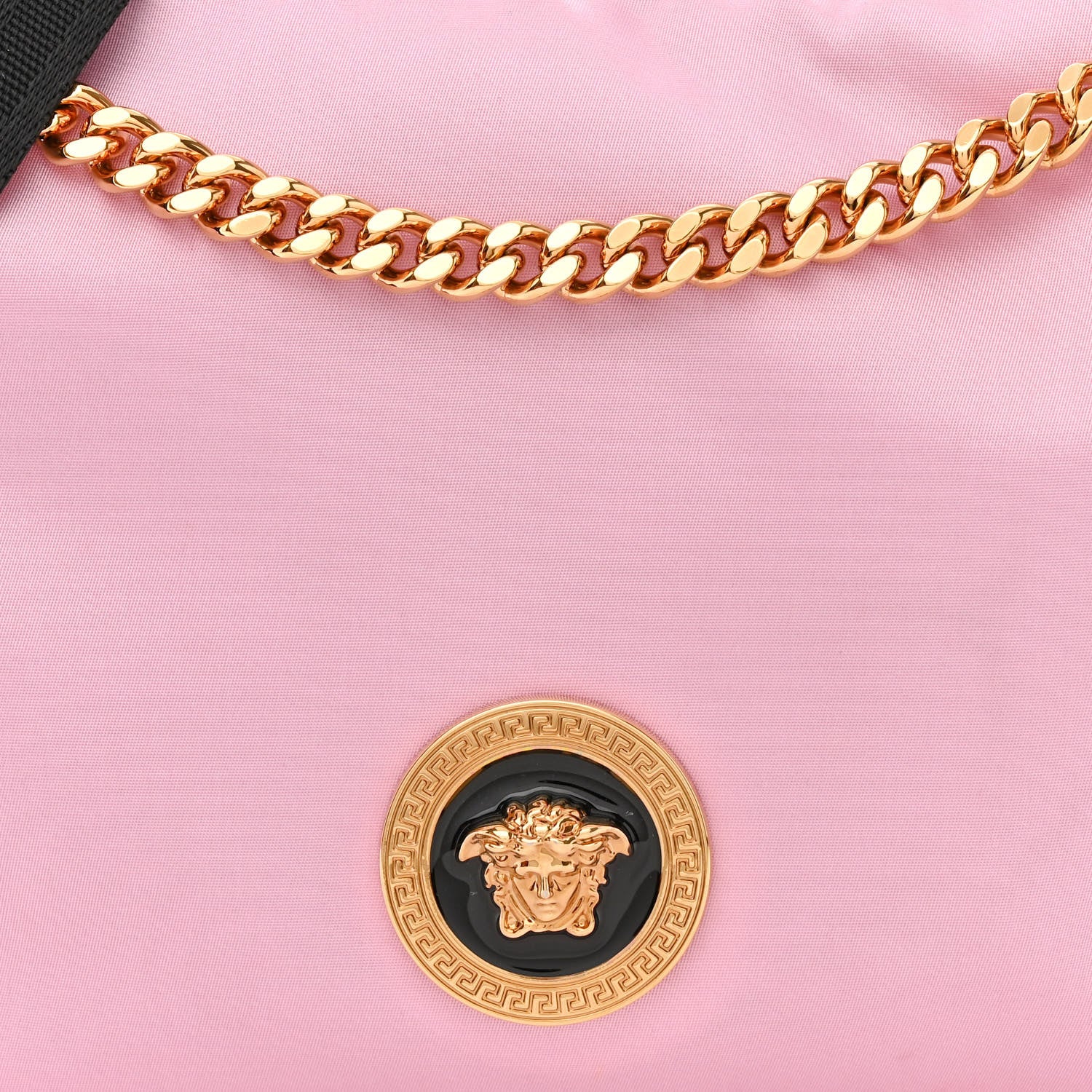Versace Nylon Tribute Chain Crossbody Shoulder Bag Light Pink 8 of 10
