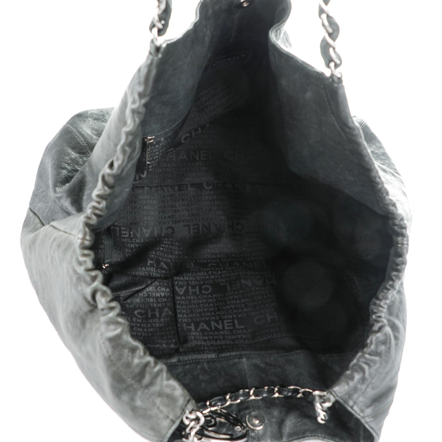 Distressed Caviar XL Coco Cabas Black