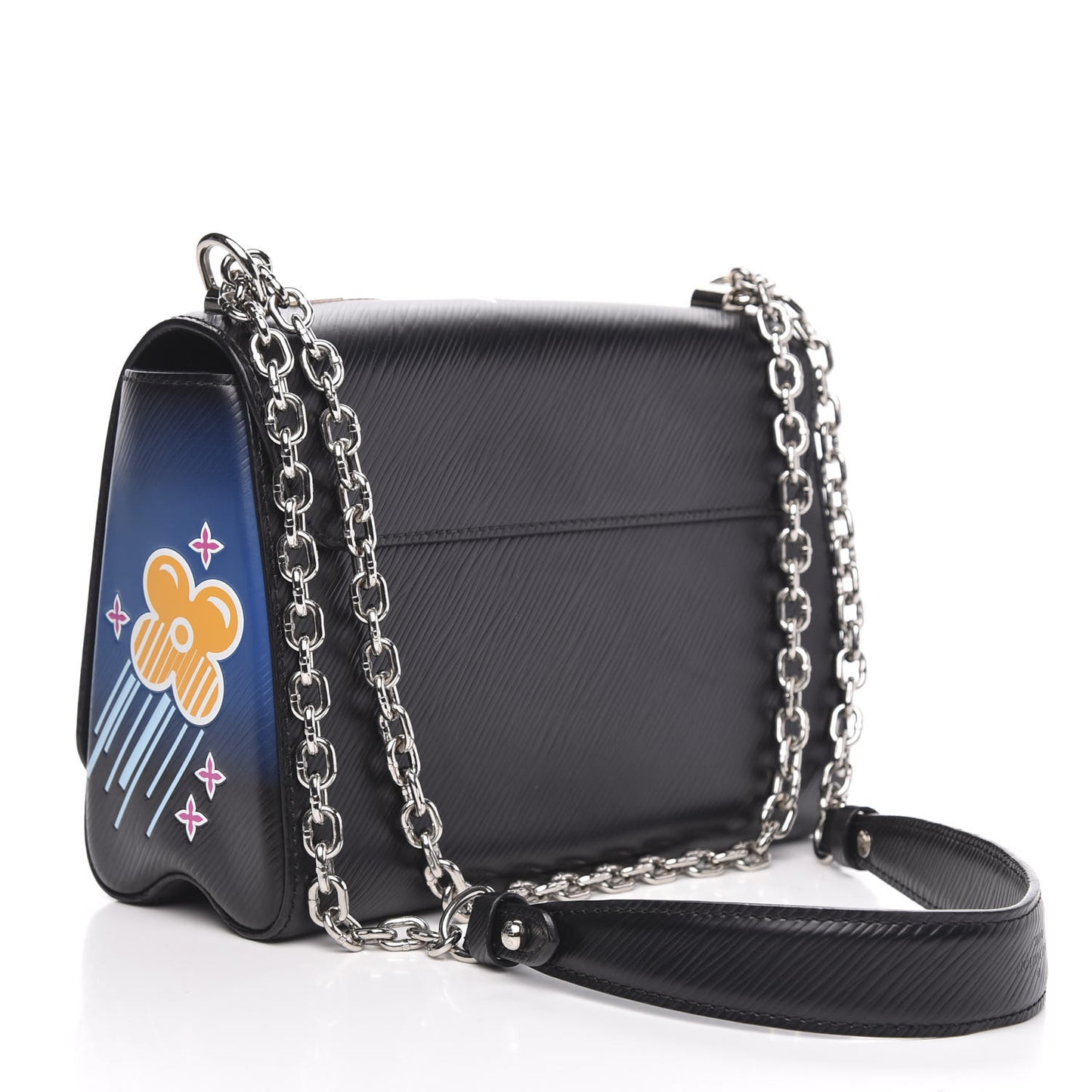 Epi Kawai Blossom Twist Shoulder Bag MM Black