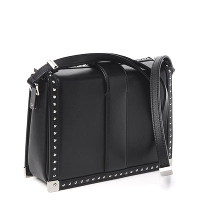 MCM Calfskin Studded Outline Shoulder Bag Black 3 of 9