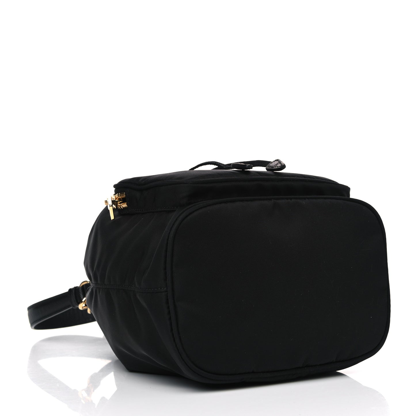 Saffiano Tessuto Nylon Mini Bucket Crossbody Bag Black