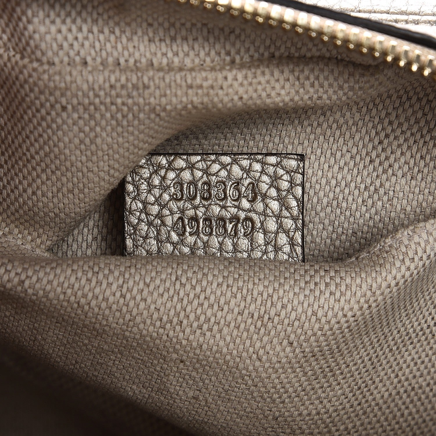 Gucci Metallic Pebbled Calfskin Small Soho Disco Bag Golden Beige 7 of 8