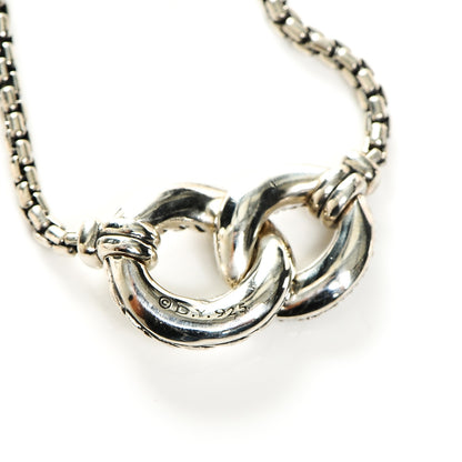 David Yurman Sterling Silver Diamond Belmont Pendant Necklace 5 of 5