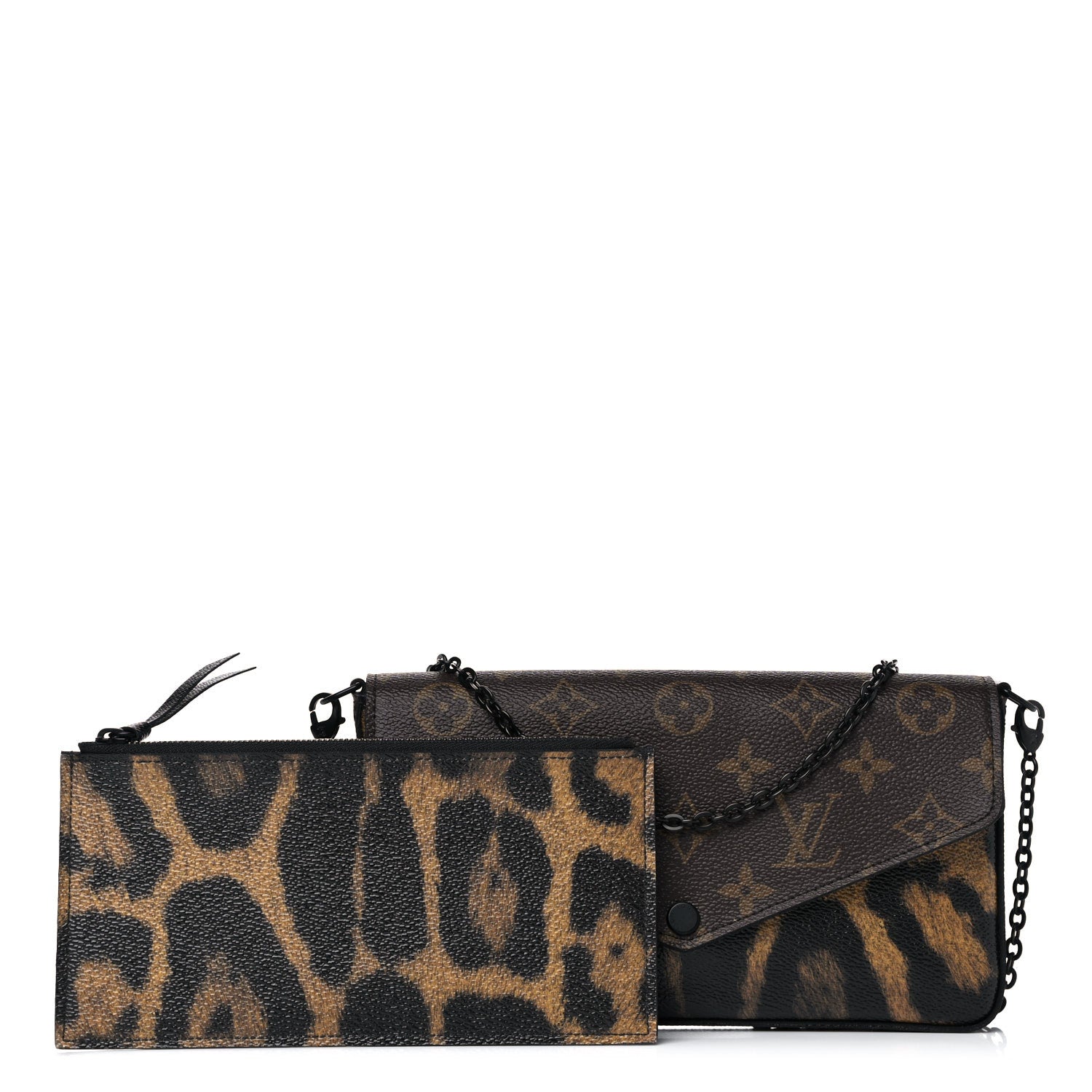 Louis Vuitton Monogram Animal Print Pochette Felicie Chain Wallet 3 of 13