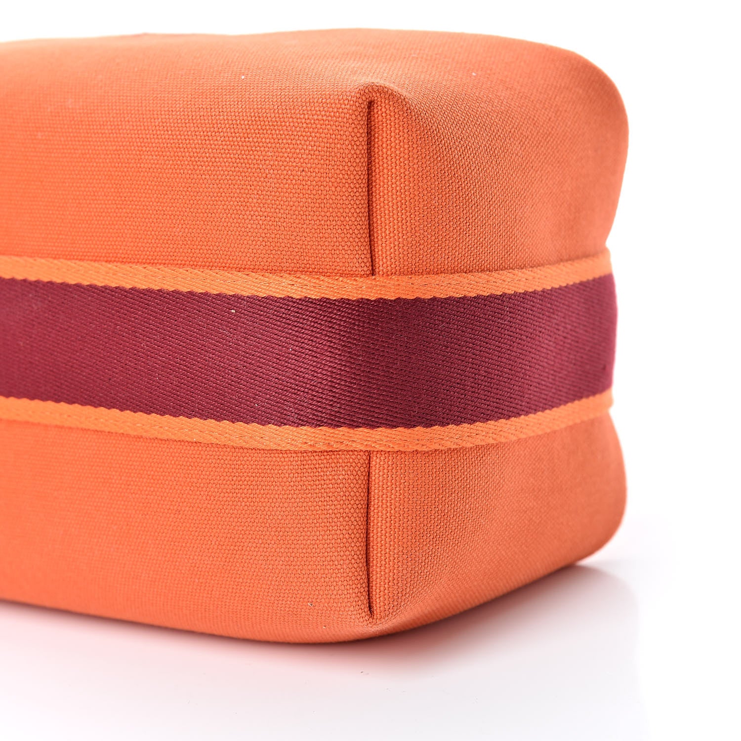 Hermes Canvas Small Bride-A-Brac Pouch Orange Burgundy 8 of 10