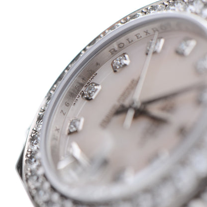 Rolex 18K White Gold Diamond Mother of Pearl 29mm Pearlmaster Datejust Watch 80299 7 of 8
