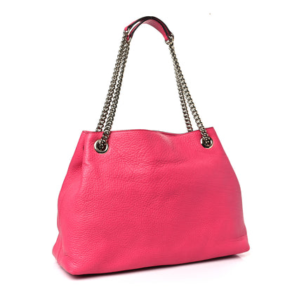 Gucci Pebbled Calfskin Medium Soho Chain Shoulder Bag Pink 3 of 9