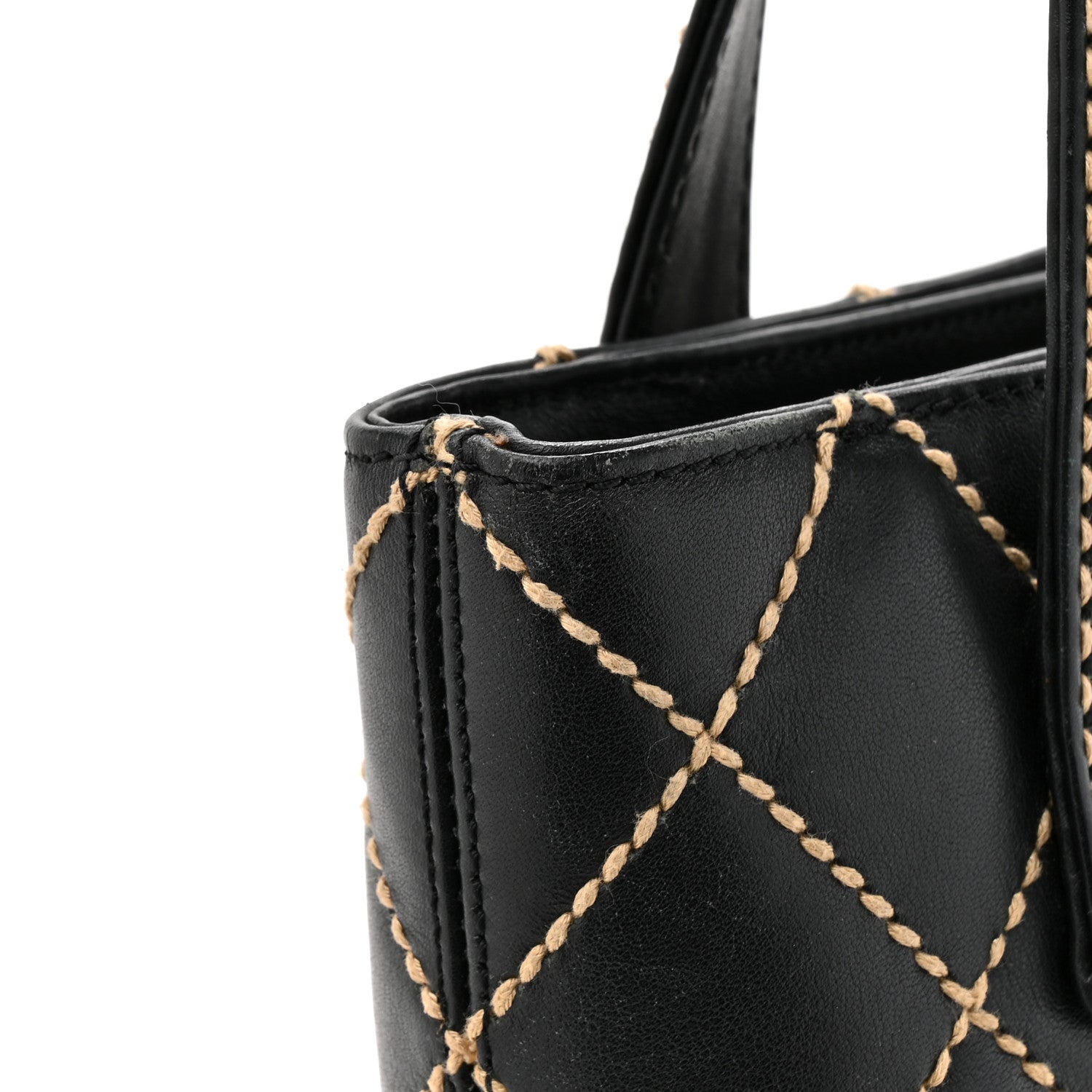 Chanel Calfskin Wild Stitch Tote Black 13 of 14