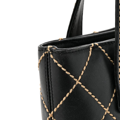 Chanel Calfskin Wild Stitch Tote Black 13 of 14