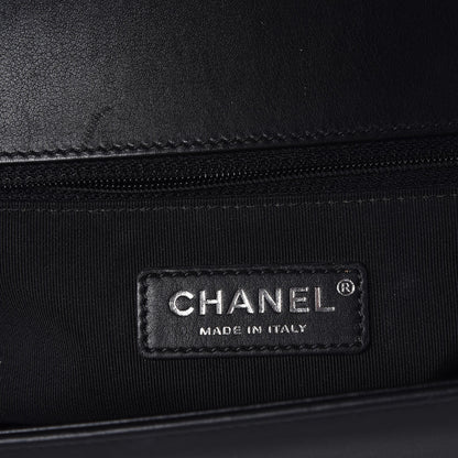 Chanel Calfskin Chevron Quilted New Medium Boy Flap Black 6 of 8