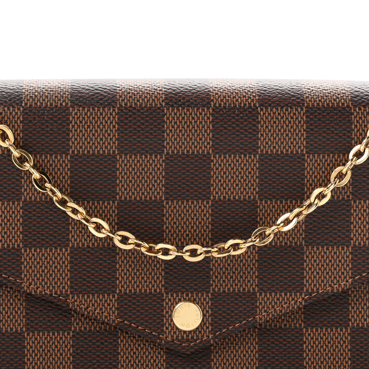 Louis Vuitton Damier Ebene Pochette Felicie Chain Wallet 7 of 10
