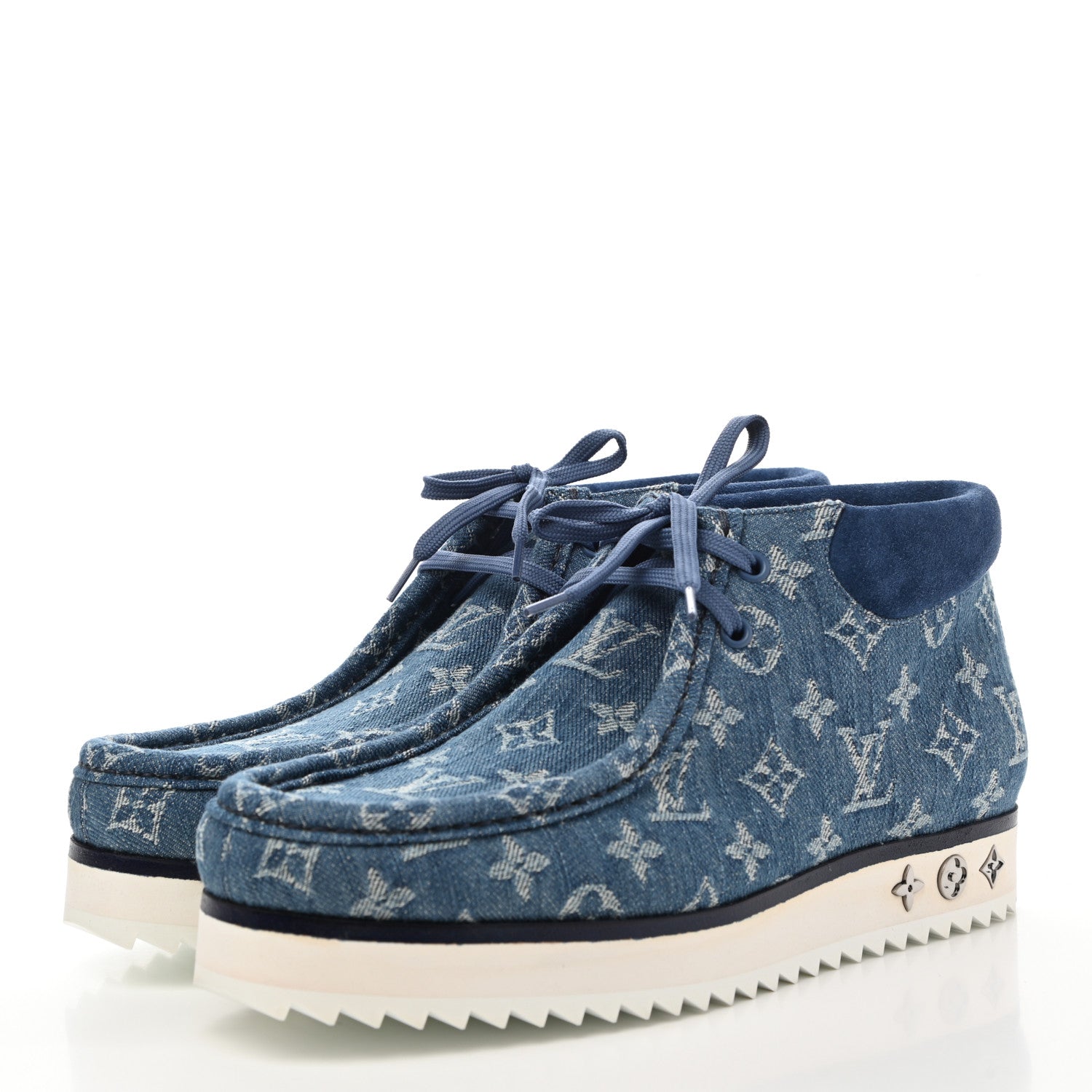 Louis Vuitton Monogram Denim Mods Ankle Boot 8 Blue 3 of 8