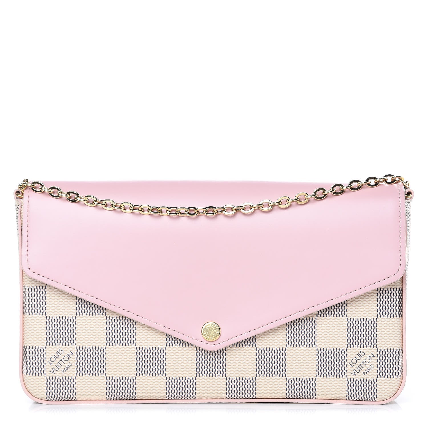 Louis Vuitton Damier Azur Calfskin Pochette Felicie Eau de Rose 1 of 12