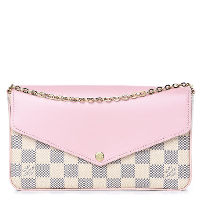 Louis Vuitton Damier Azur Calfskin Pochette Felicie Eau de Rose 1 of 12