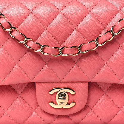 Chanel Metallic Caviar Quilted Medium Double Flap Pink 8 of 10