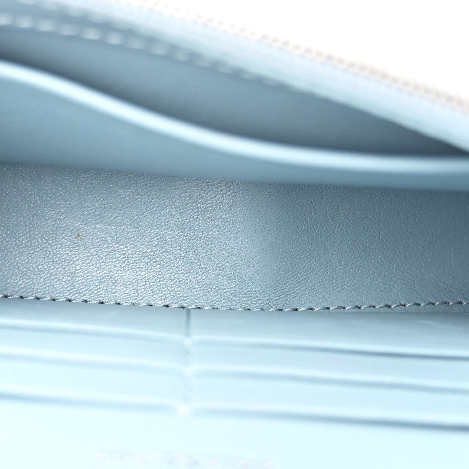 Balenciaga Shiny Calfskin Crocodile Embossed Hourglass Chain Bag Blue Grey 5 of 11