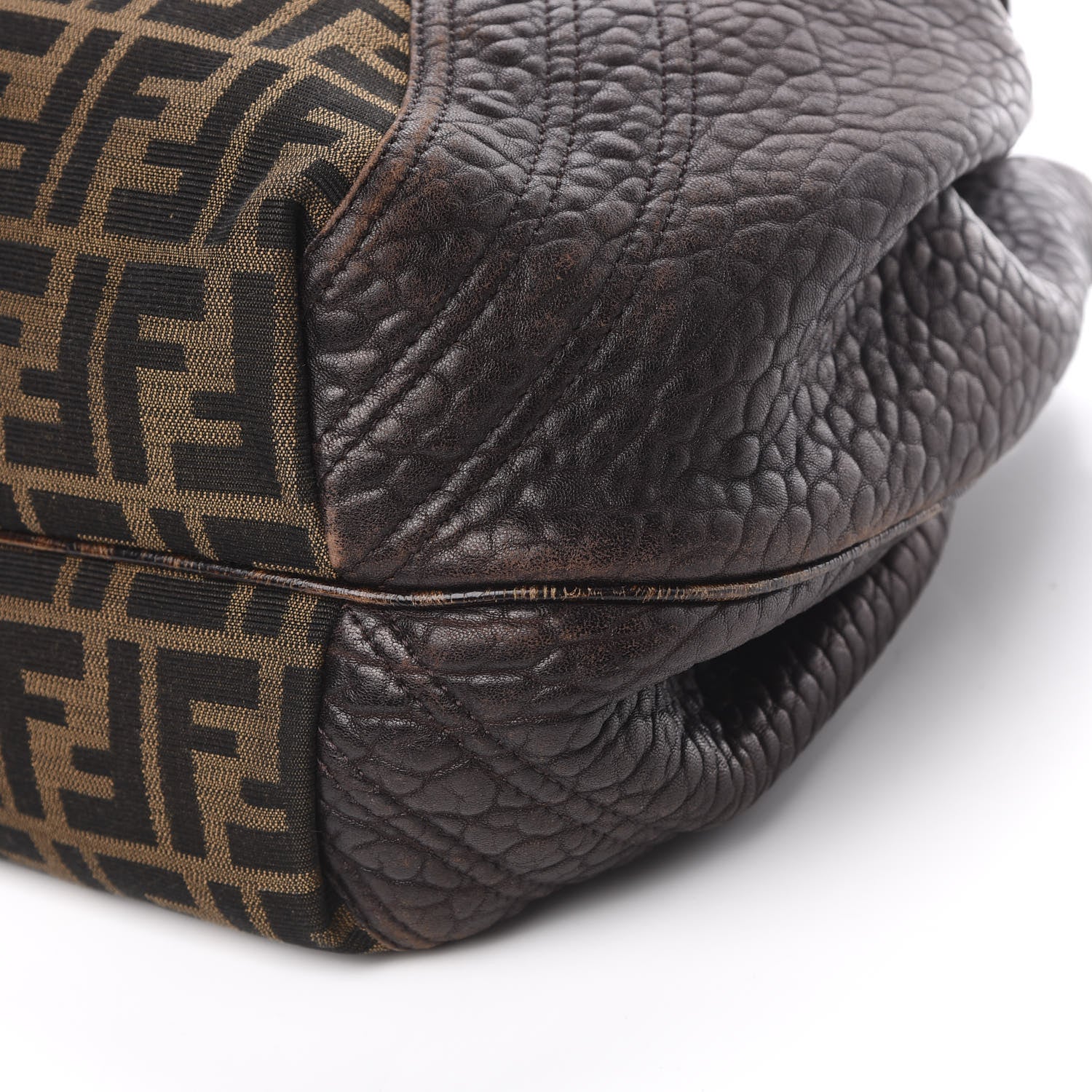 Fendi Zucca Nappa Nuvolata Vitello Tortuga Spy Tobacco Moro 9 of 10