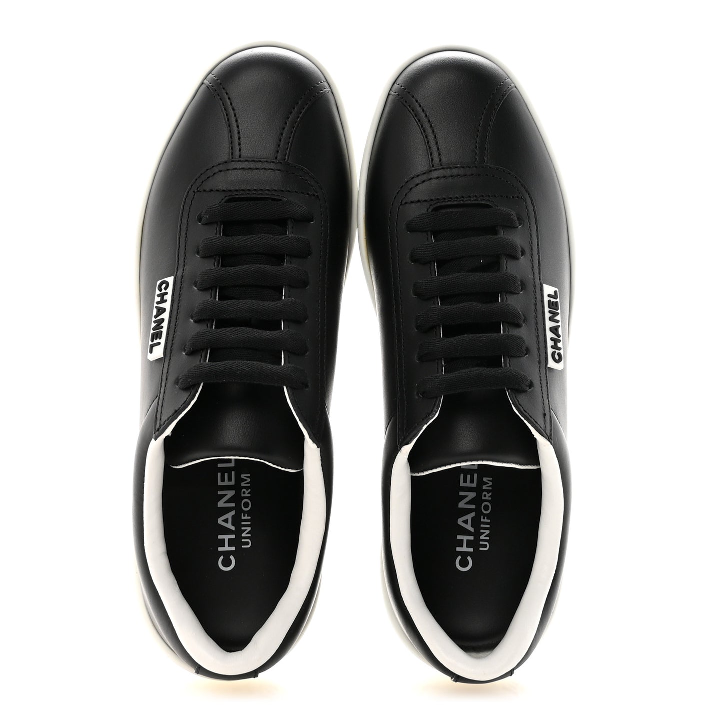 Calfskin CC Womens Sneakers 37 Black