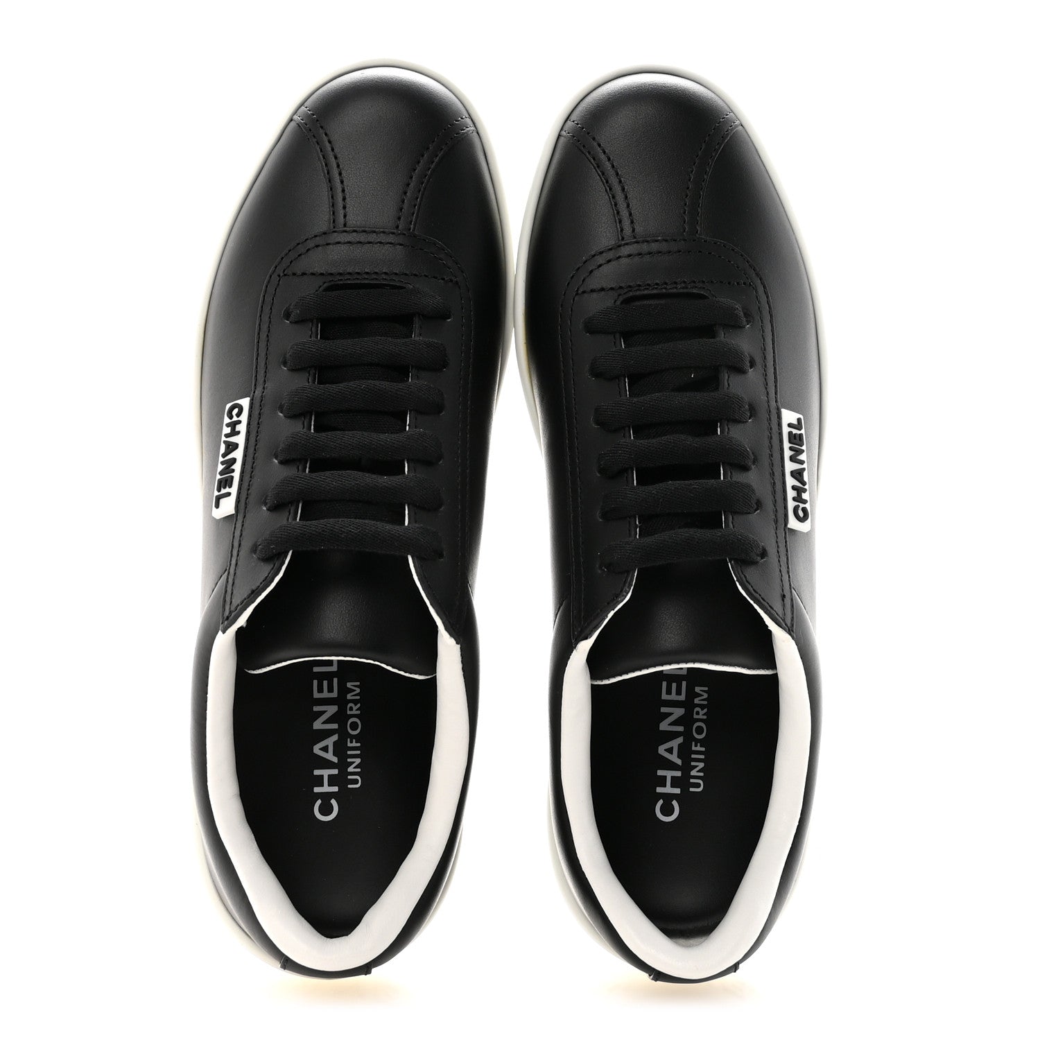 Chanel Calfskin CC Womens Sneakers 37 Black 2 of 10