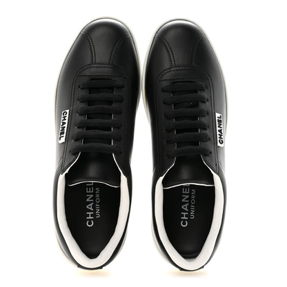 Chanel Calfskin CC Womens Sneakers 37 Black 2 of 10