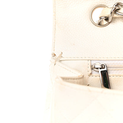 Chanel Caviar Quilted Jumbo Single Flap White 13 of 21