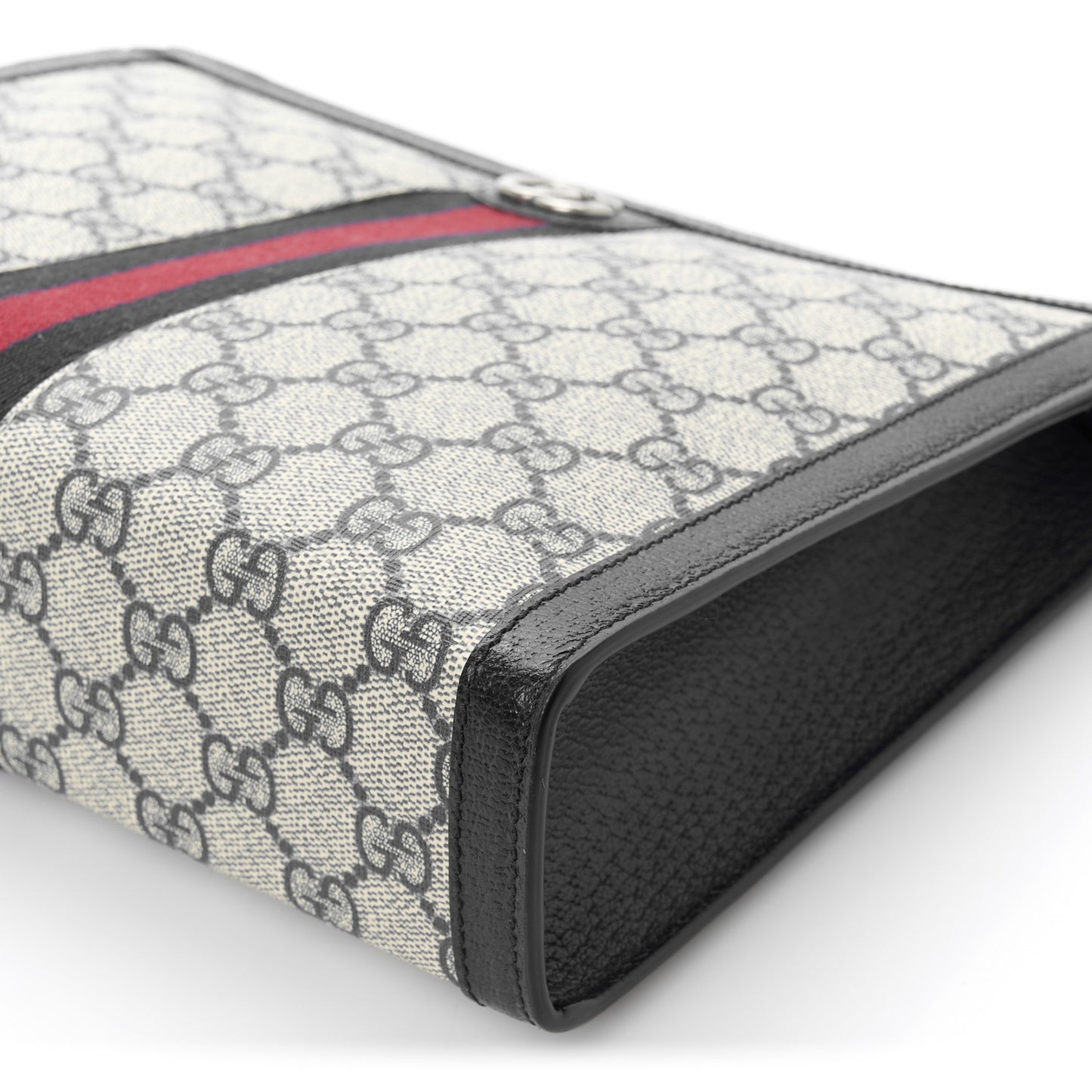 GG Supreme Monogram Web Ophidia Pouch Beige Blue