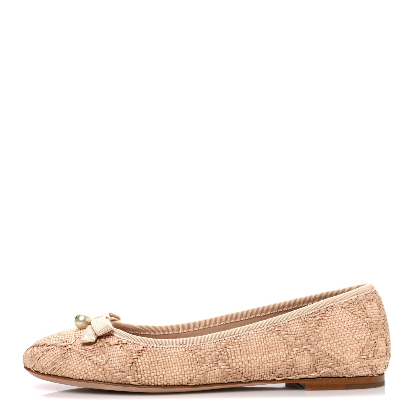 Raffia Cannage Ballet Flat 38.5 Straw