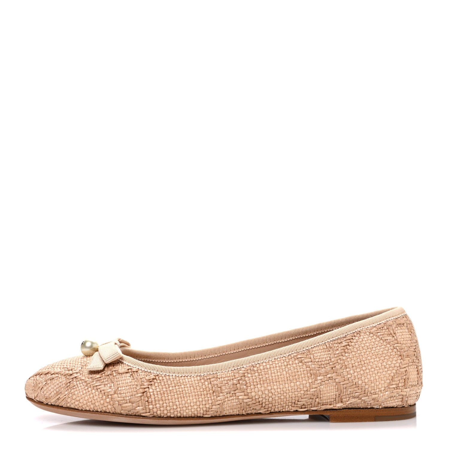 Christian Dior Raffia Cannage Ballet Flat 38.5 Straw 1 of 11