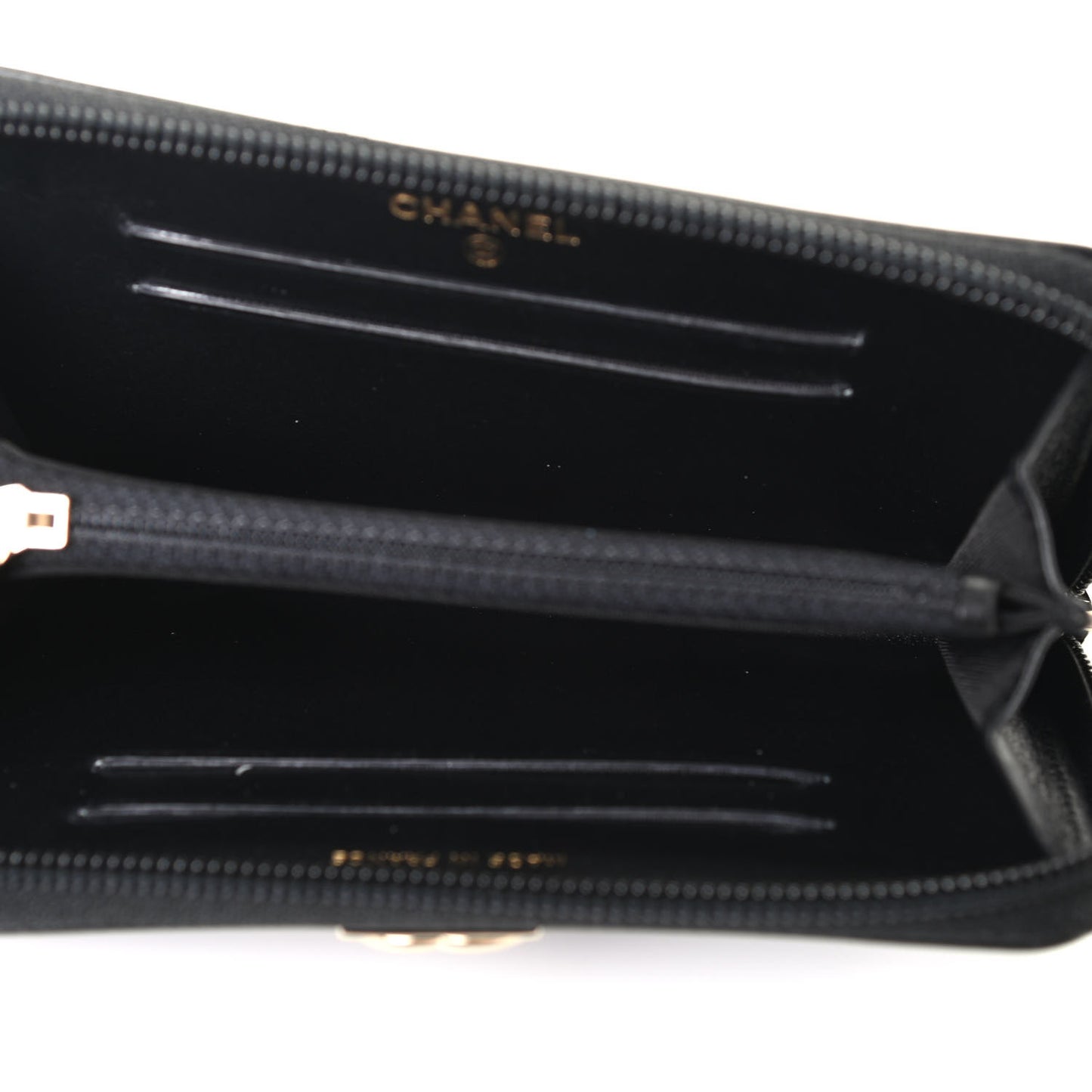 Lambskin Quilted Small Boy Zip Around Wallet Black