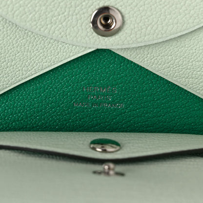 Hermes Chevre Mysore Verso Calvi Duo Card Case Vert Fizz Menthe 6 of 7