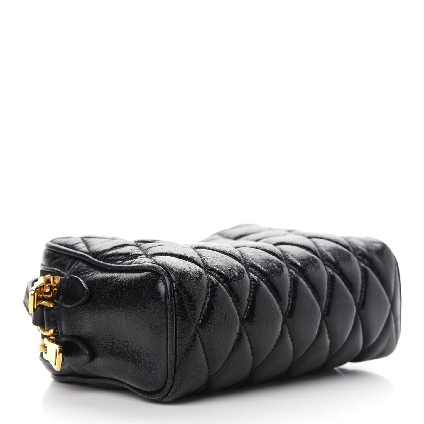 Vitello Shine Quilted Camera Bag Black