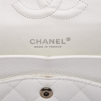 Chanel Caviar Quilted Medium Double Flap White 6 of 12