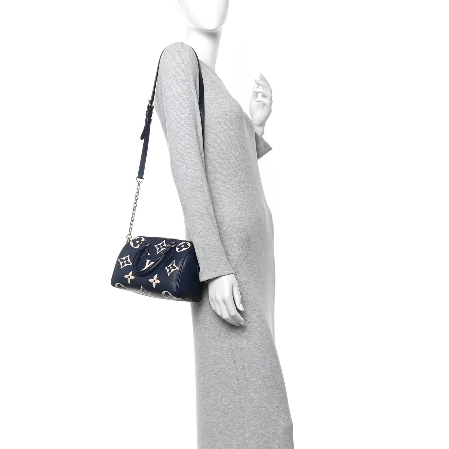 Empreinte Monogram Giant Speedy Bandouliere 20 Navy Creme
