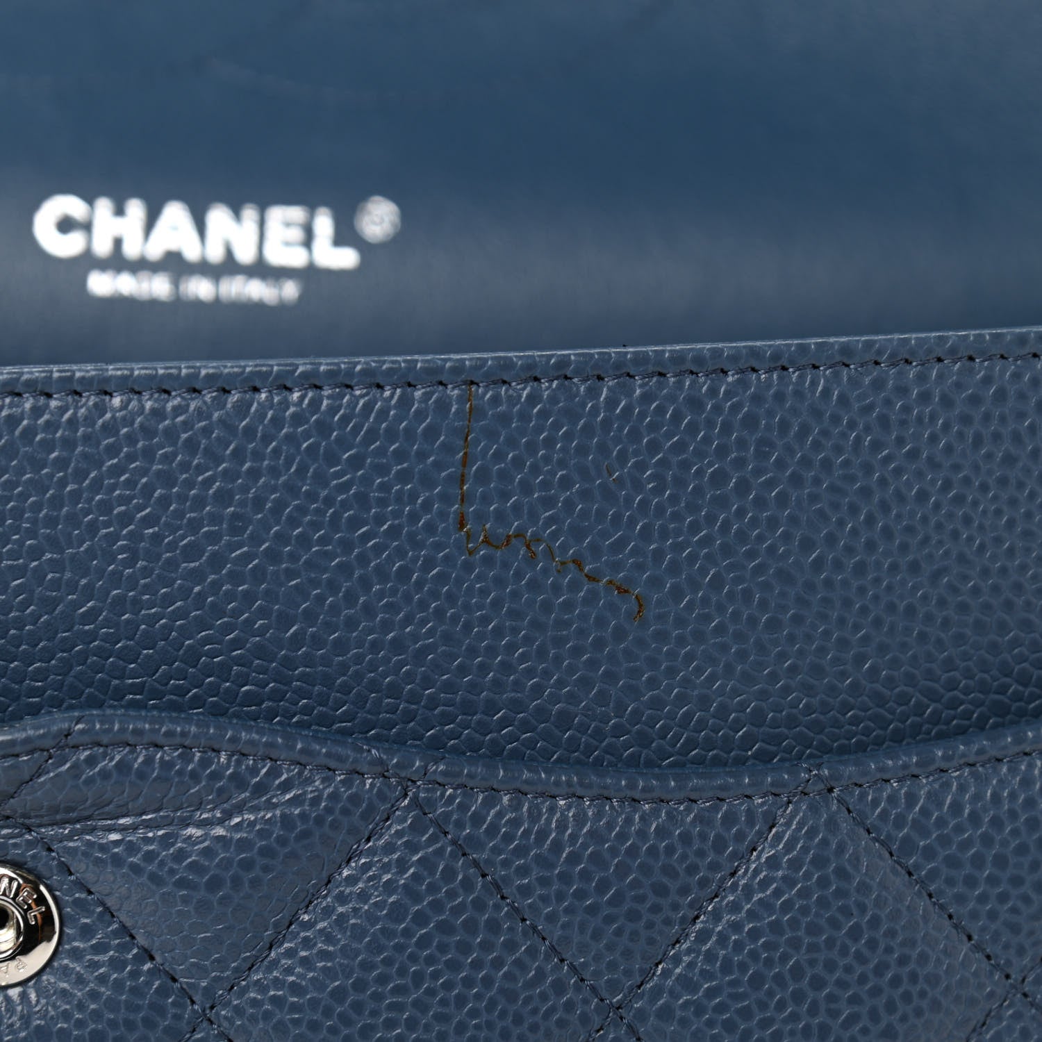 Chanel Caviar Quilted Jumbo Double Flap Navy Blue 10 of 11
