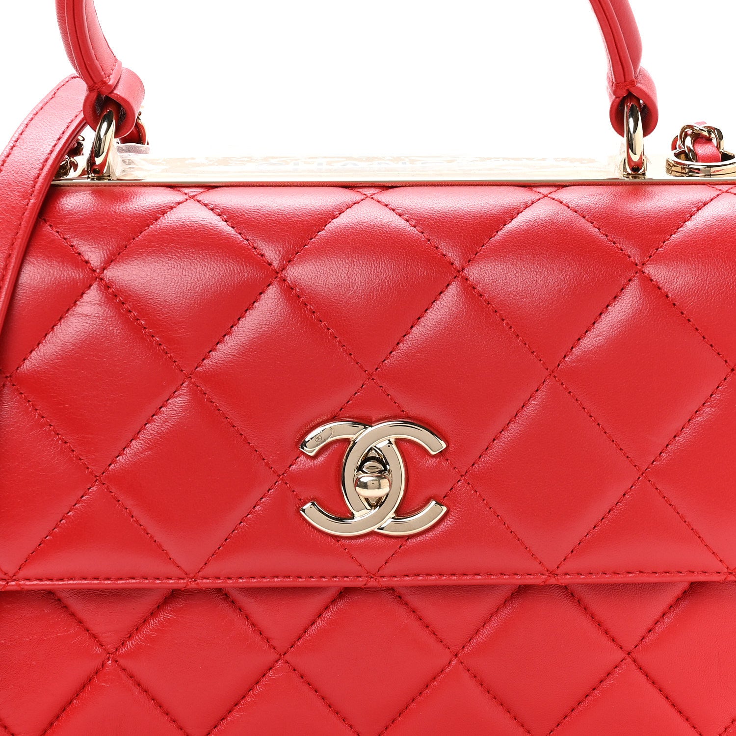 Chanel Lambskin Quilted Small Trendy CC Flap Dual Handle Bag Red 8 of 10