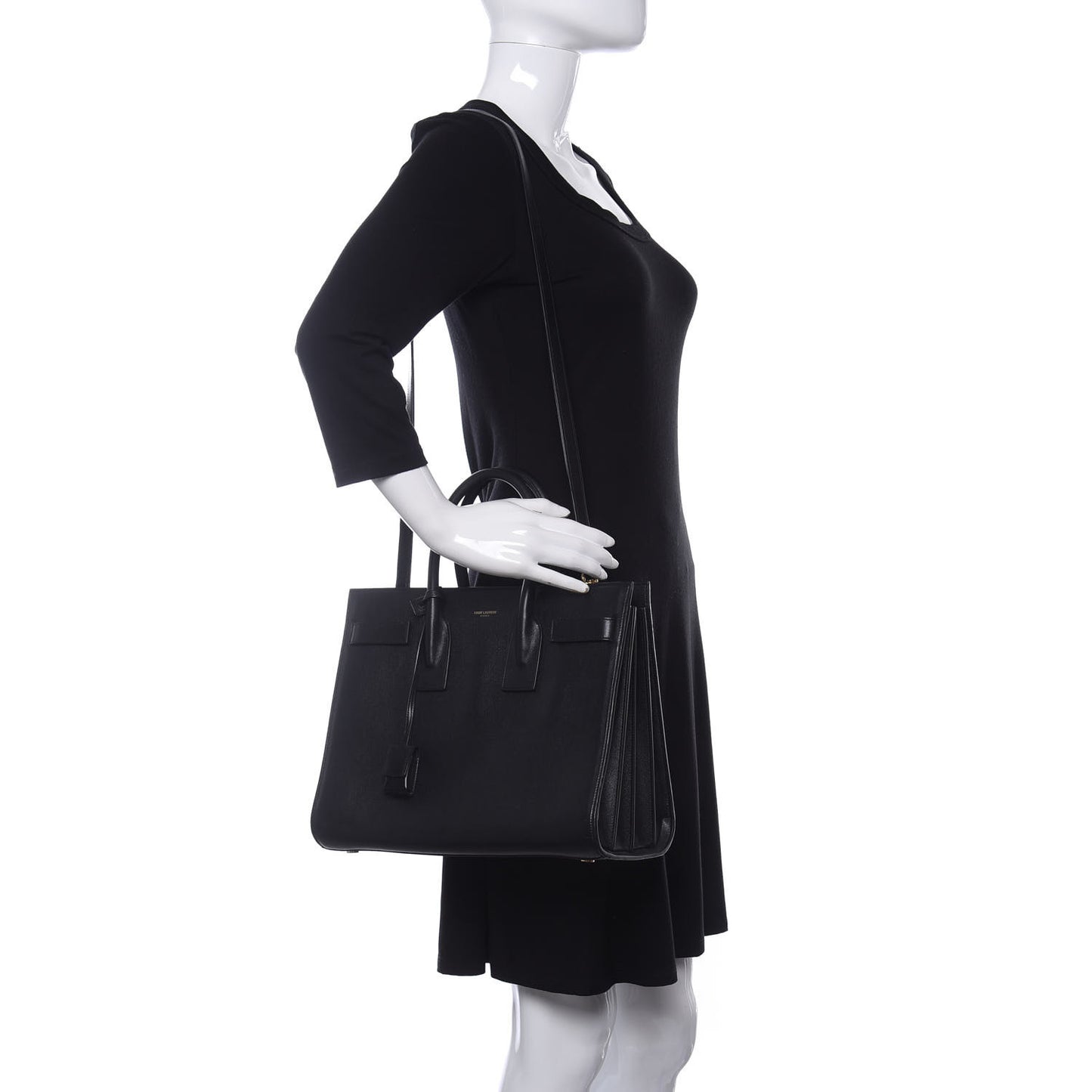 Calfskin Small Sac De Jour Black