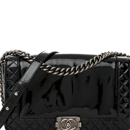 Chanel Patent New Medium Boy Reverso Flap Black 8 of 10