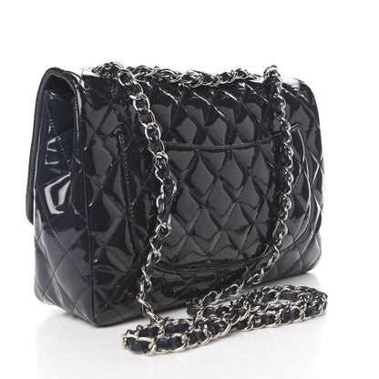Chanel Patent Quilted Jumbo Single Flap Navy 2 of 9