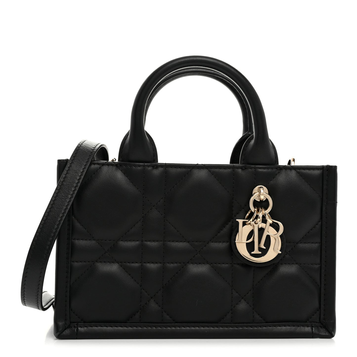 Calfskin Macrocannage Mini Book Tote Black