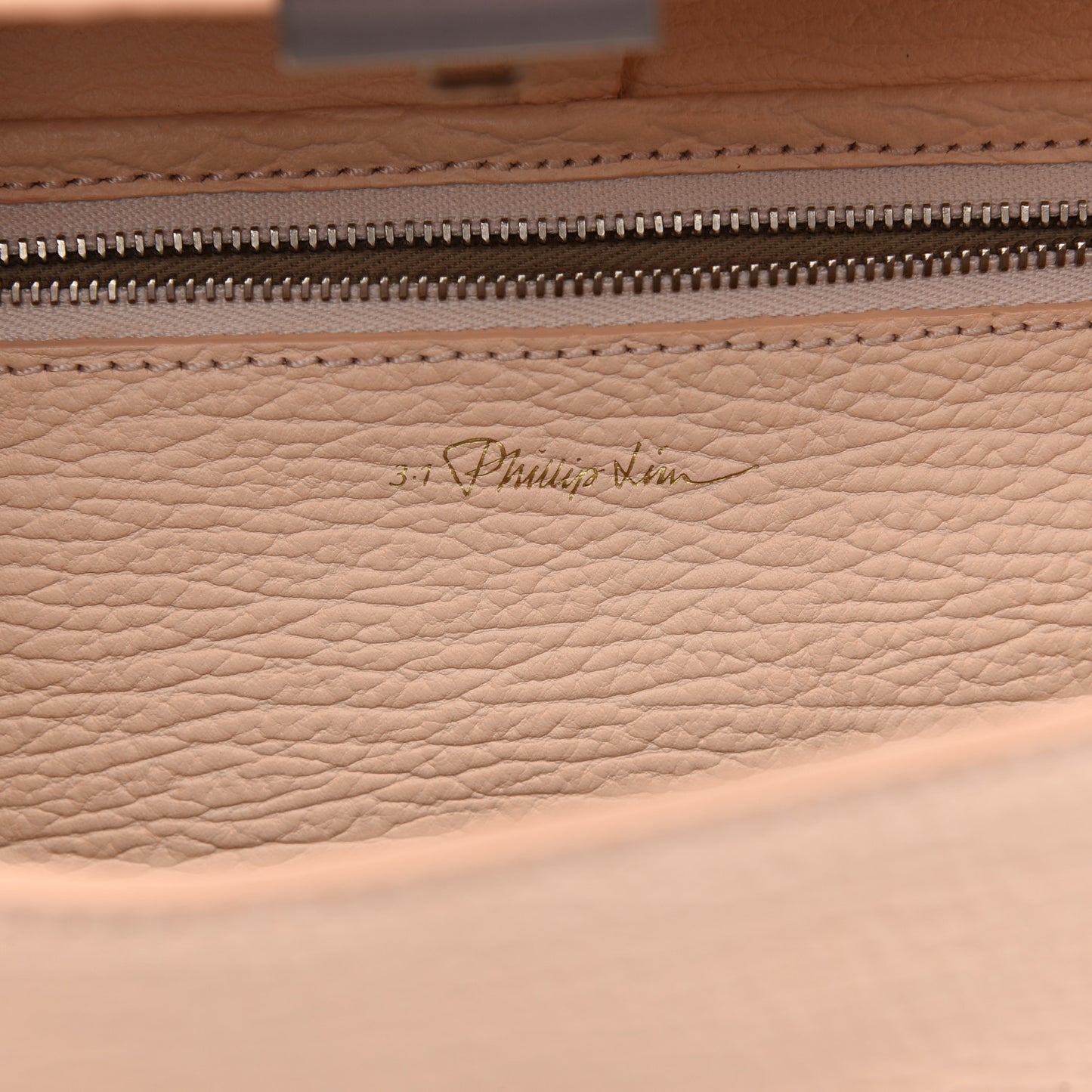Textured Calfskin Medium Pashli Satchel White Peach