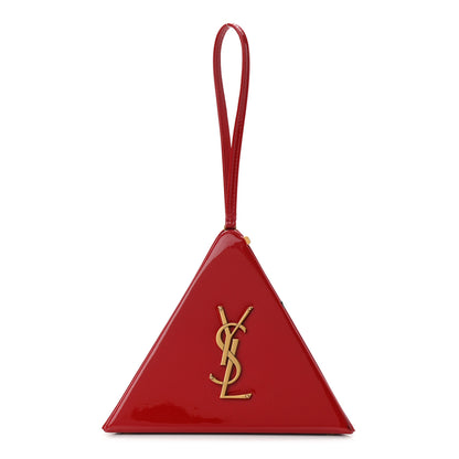 Saint Laurent Patent Pyramid Clutch Rouge 1 of 10