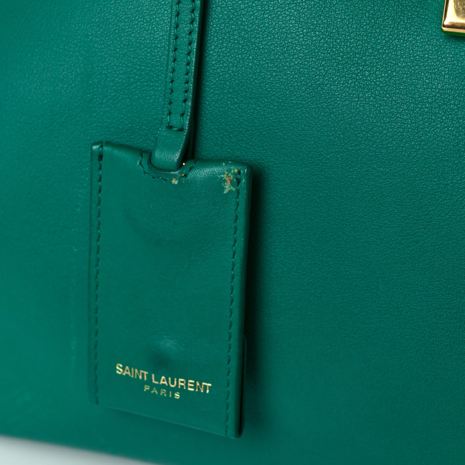 Saint Laurent Calfskin Medium Classic Y Cabas Green 12 of 16