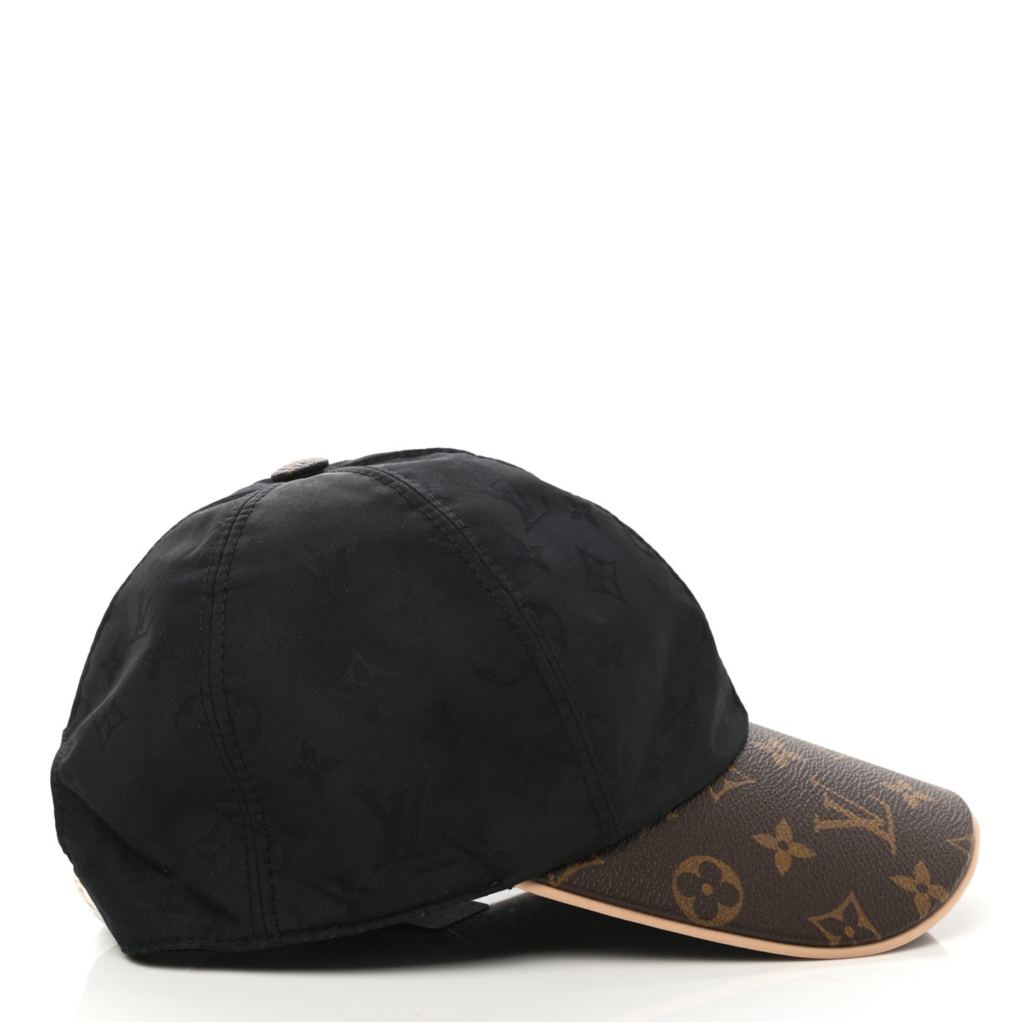 Polyester Silk Monogram LV Get Ready Cap M Black